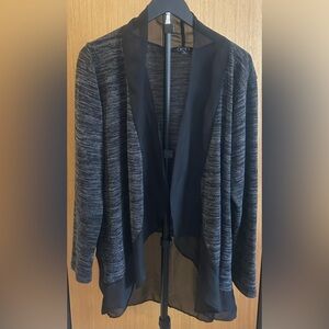 Deb Black Heather Open-Front Draped Cardigan